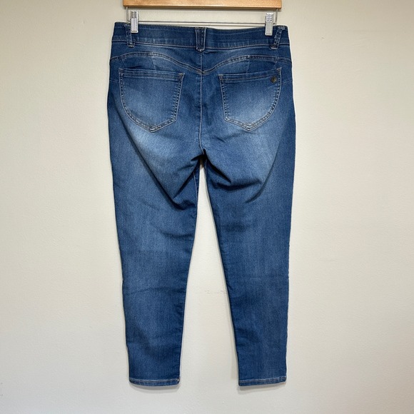 Democracy AB Solution Crop Jeans Womens 8 Dark Wash‎ Blue Denim Stretch Comfort - Picture 6 of 11